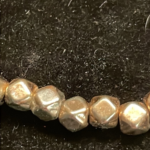 8” gold plated mixed metal stackable stretch beaded bracelet w/45 beads - Picture 5 of 10